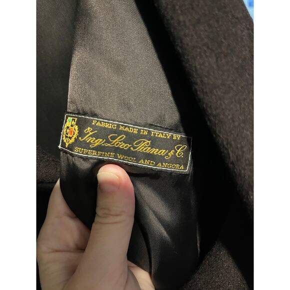 Cinzia Rocca Italian Wool & Angora Dark Chocolate Brown Over Coat - Picture 3 of 6